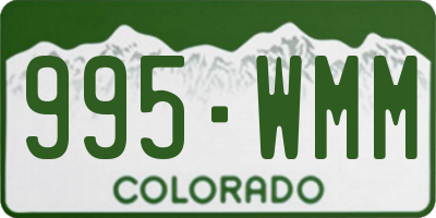 CO license plate 995WMM
