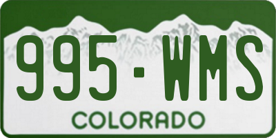 CO license plate 995WMS