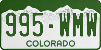 CO license plate 995WMW
