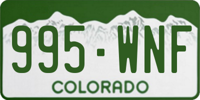 CO license plate 995WNF