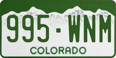CO license plate 995WNM