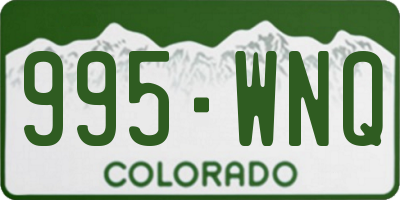 CO license plate 995WNQ