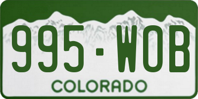 CO license plate 995WOB