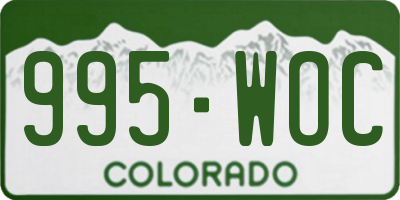 CO license plate 995WOC