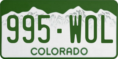 CO license plate 995WOL