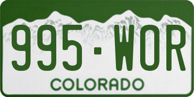 CO license plate 995WOR