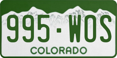 CO license plate 995WOS