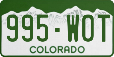 CO license plate 995WOT
