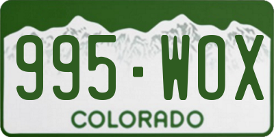 CO license plate 995WOX
