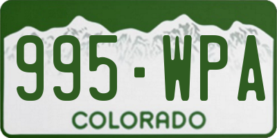 CO license plate 995WPA