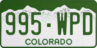 CO license plate 995WPD