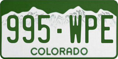 CO license plate 995WPE