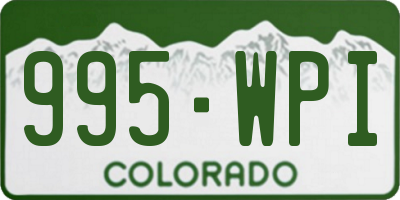 CO license plate 995WPI