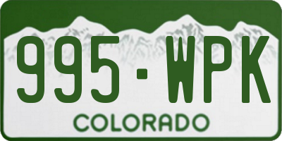 CO license plate 995WPK