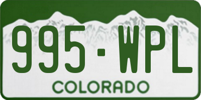 CO license plate 995WPL