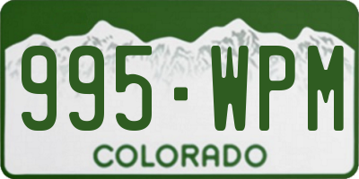 CO license plate 995WPM