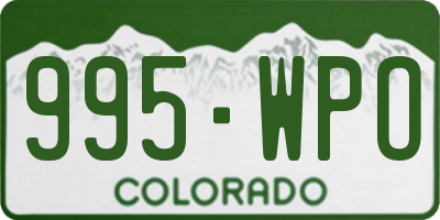 CO license plate 995WPO