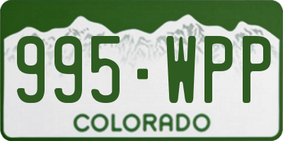 CO license plate 995WPP