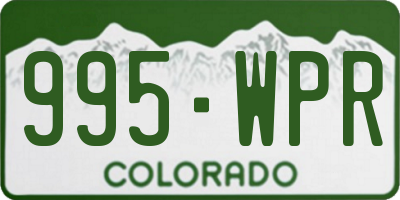 CO license plate 995WPR