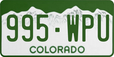 CO license plate 995WPU