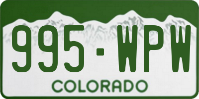 CO license plate 995WPW