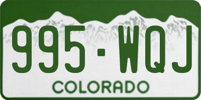 CO license plate 995WQJ