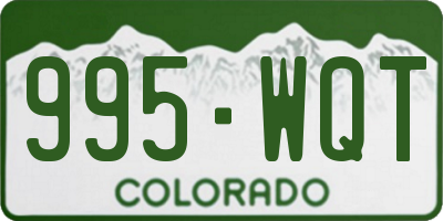 CO license plate 995WQT