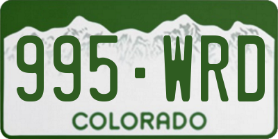 CO license plate 995WRD