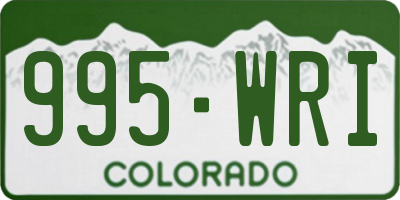 CO license plate 995WRI