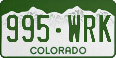 CO license plate 995WRK