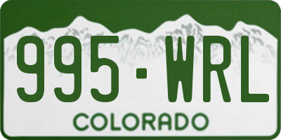 CO license plate 995WRL