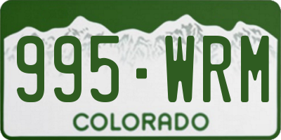 CO license plate 995WRM