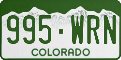 CO license plate 995WRN