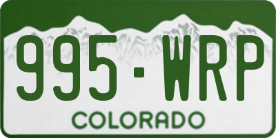 CO license plate 995WRP