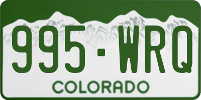 CO license plate 995WRQ