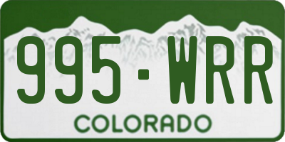 CO license plate 995WRR