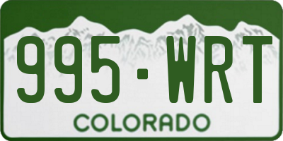CO license plate 995WRT