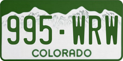 CO license plate 995WRW