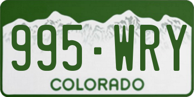 CO license plate 995WRY
