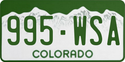 CO license plate 995WSA