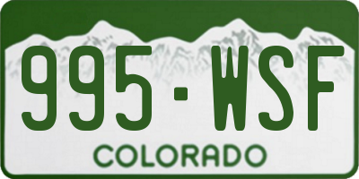 CO license plate 995WSF