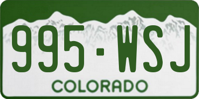 CO license plate 995WSJ