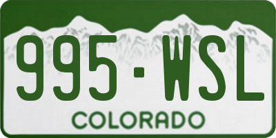 CO license plate 995WSL