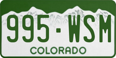 CO license plate 995WSM