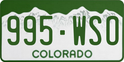 CO license plate 995WSO