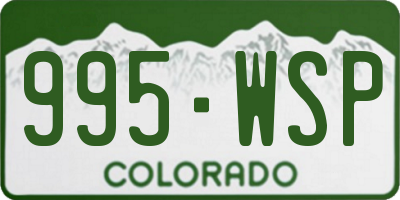 CO license plate 995WSP