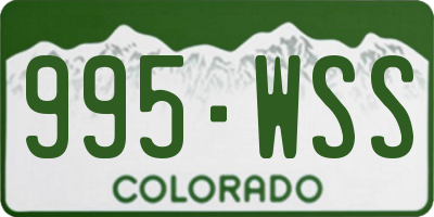 CO license plate 995WSS