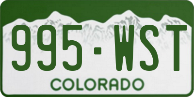 CO license plate 995WST