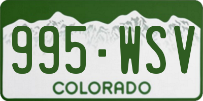 CO license plate 995WSV
