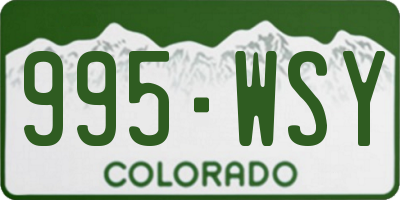 CO license plate 995WSY
